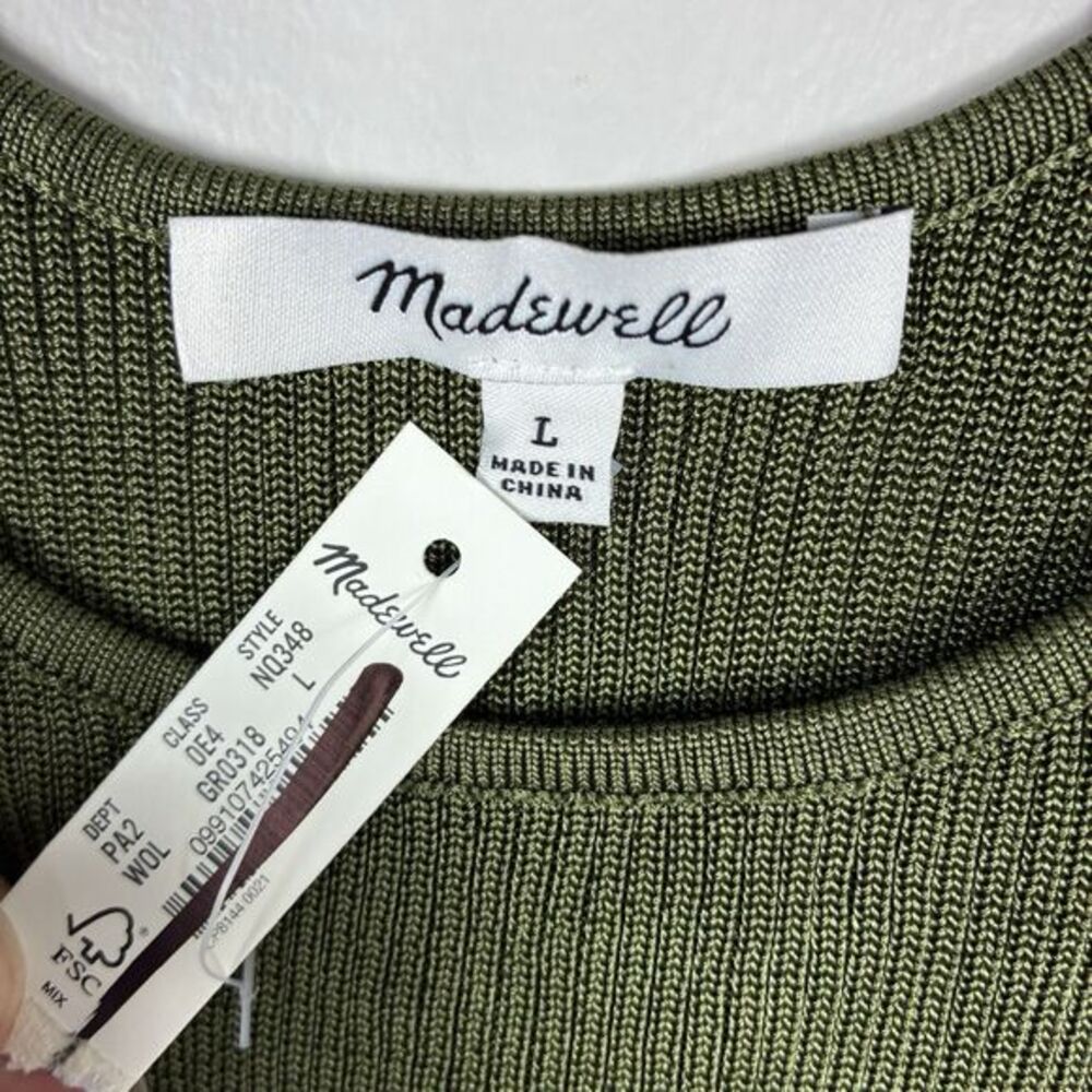 Madewell‎ Scoop Neck Sweater Tank in Worn Olive Size Large NEW w Defect - Picture 4 of 9